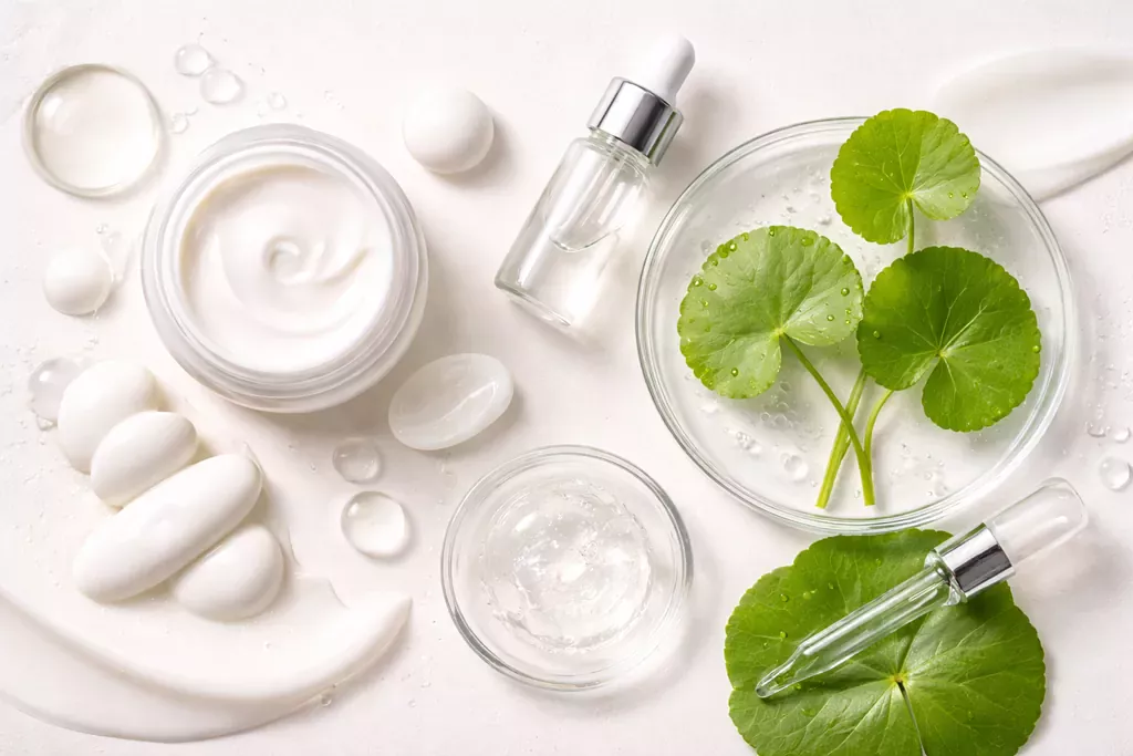 K-Beauty Barrier Repair Guide: How to Fix a Damaged Skin Barrier 2 Top barrier-repairing ingredients like ceramides and centella asiatica as featured in the K-Beauty Barrier Repair Guide.