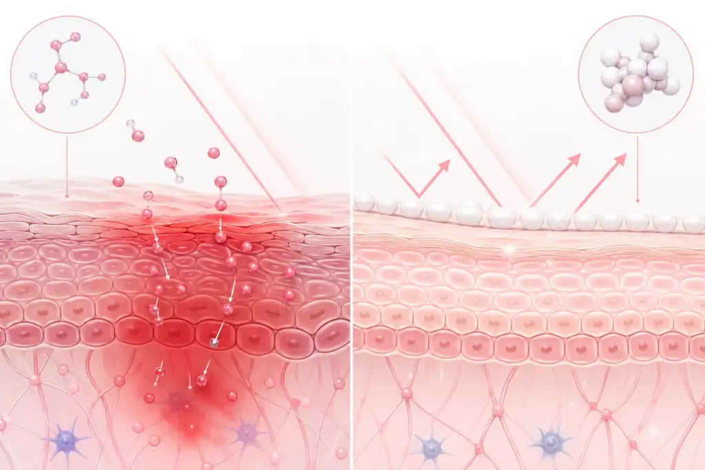 The Ultimate Guide to Finding a Non Irritating K Beauty Sunscreen 2 A scientific breakdown of a non irritating k beauty sunscreen utilizing advanced large molecule chemical filters.