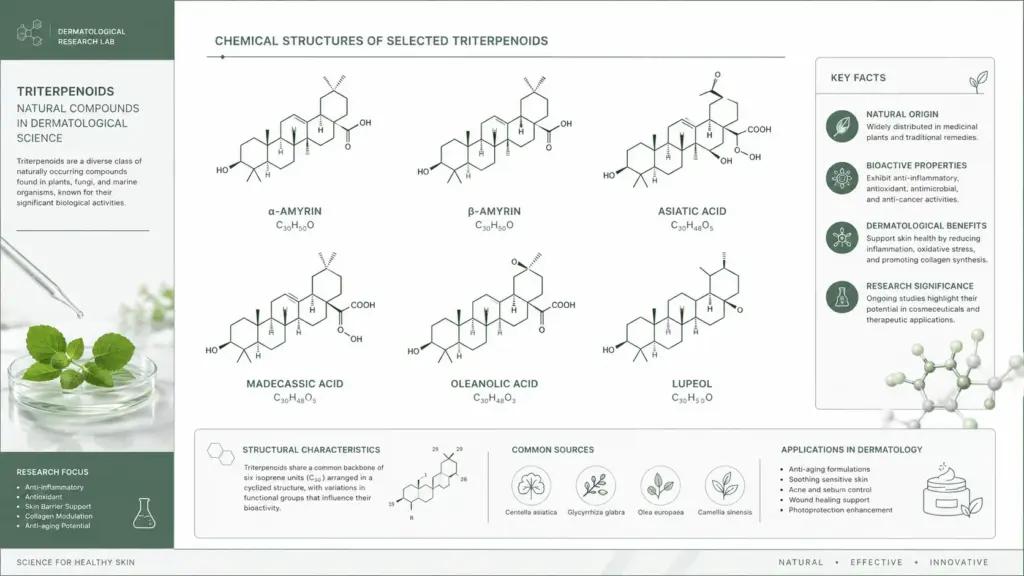 The Science of Cica: The Titrated Centella Active Compounds Audit for Hyper-Sensitive Skin 1 A technical molecular diagram used during a professional Centella active compounds audit, displaying the crystalline structure and scientific ratios of pure Titrated Extract of Centella Asiatica (TECA).