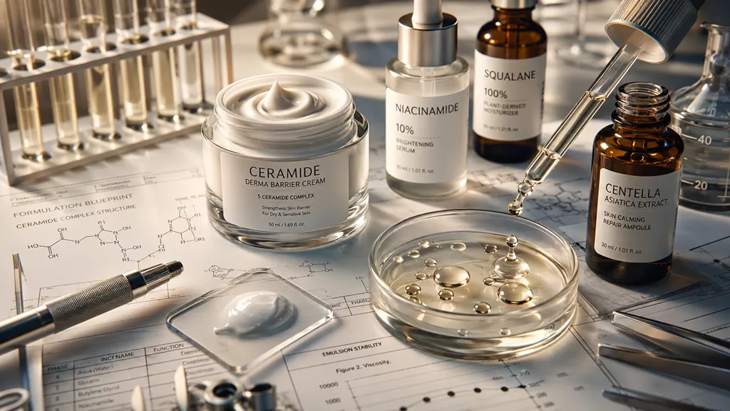 K-Beauty Skin Cycling Routine: The Technical Guide to Prevent Barrier Failure 2 A technical laboratory setup analyzing cosmetic safety metrics for a K-Beauty Skin Cycling Routine.