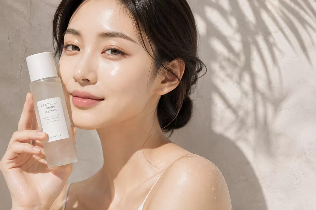 PHAs vs AHAs BHAs: The 2026 Guide to Gentle Exfoliation for Sensitive Skin 2 A radiant model exhibiting hydrated Glass Skin after using PHA for gentle exfoliation, solving the PHAs vs AHAs BHAs dilemma for sensitive skin.