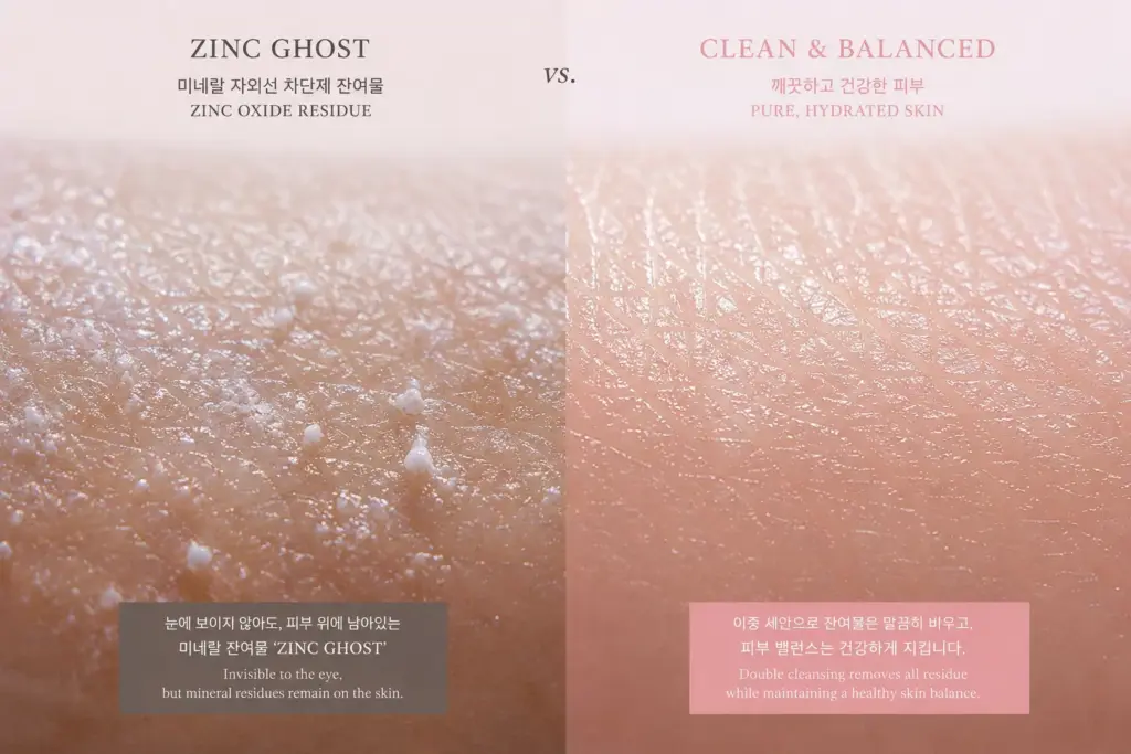 The Ultimate Blueprint: Best Cleansing Oil for Sensitive Skin K-Beauty Solutions 2 Microscopic visualization of leftover mineral sunscreen residue highlighting why you need the Best Cleansing Oil for Sensitive Skin K-Beauty