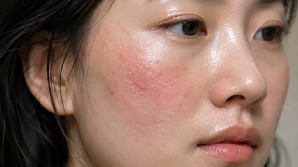 Niacinamide vs Vitamin C: The 2026 Radiance Audit for Sensitive Subuji Skin 1 An close-up of irritated sensitive Subuji skin exhibiting redness due to the incorrect layering of Niacinamide vs Vitamin C.